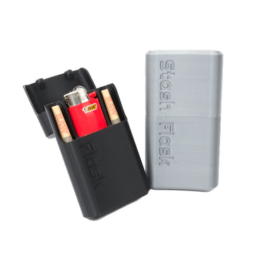 Stash Flask | Flask-Shaped Cigarette and Lighter Container